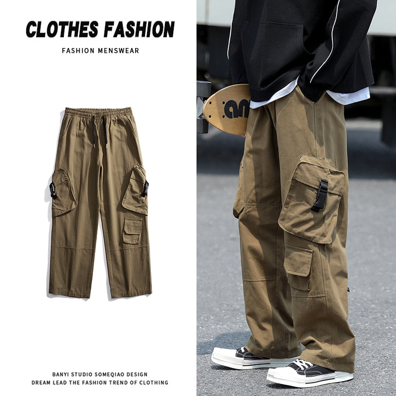 Aonga Cargo Pants Men Streetwear Hip Hop Pants Elastic waist Harem Ankle  length Trousers Black Army green Harajuk… | Hip hop pants, Mens streetwear, Cargo  pants men